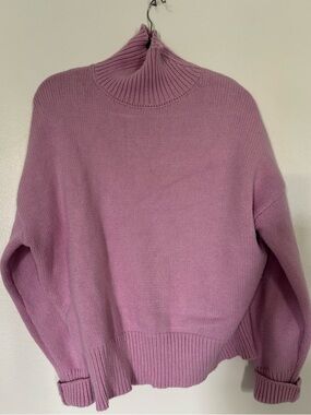 Women's Funnel Neck Sweater - Dusty Pink